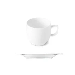 white Time cup for cappuccino preparation