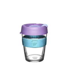 KeepCup Brew Daybreak pour boissons chaudes avec couvercle violet.