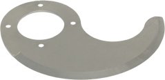 Ënnert flaach Messer, sichelfërmeg Metallklamm mat enger ronder Bohrung an dräi Montagebohrungen, matt Uewerfläch. Ënnert flaach Messer, sichelfërmeg Metallklamm mat enger ronder Bohrung an dräi Montagebohrungen, matt Uewerfläch.