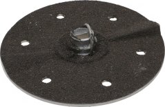 Ronnen Schleifdisk fir de Kartoffelschieler mat rueher Schleifuewerfläch an engem Montagestëft an der Mëtt Ronnen Schleifdisk fir de Kartoffelschieler mat rueher Schleifuewerfläch an engem Montagestëft an der Mëtt