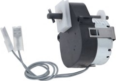 Geared Motor MECHTEX MT6b GB5FS, schwaarzt mat wäisse Plastikenner an enger Welle op béide Säiten Geared Motor MECHTEX MT6b GB5FS, schwaarzt mat wäisse Plastikenner an enger Welle op béide Säiten