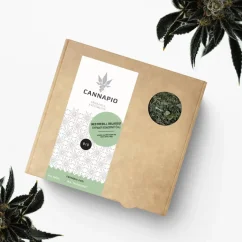 Loose hemp tea "Don't Stress, Relax!" by Cannapio with organic thyme, ideal for moments of relaxation.