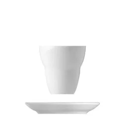 White Basic cup for preparing cappuccino