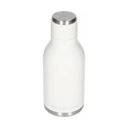 White Asobu Urban thermal bottle with a capacity of 460 ml, ideal for keeping drinks at the desired temperature while traveling.