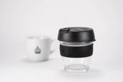 KeepCup Brew Black S 227 ml with cup of Spa Coffee