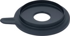 Deckel mat Dichtung fir THERMOMIX TM5/TM6, ronnen donkelen Deckel mat enger Fëllöffnung an engem Grëff.