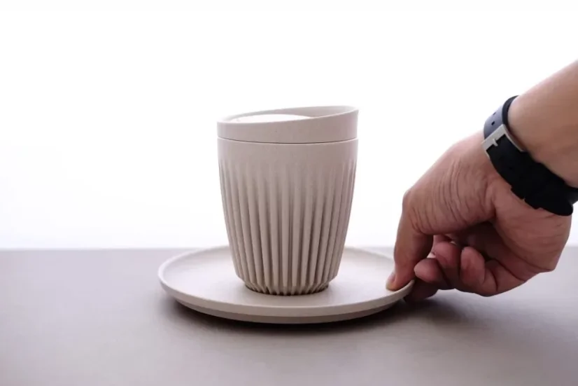 Huskee Natural Saucer on the table