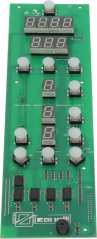 Knäppchen-Panel mat 9 Programmer 305x85 mm, gréng Plack mat Knäppercher a Siwesegment-Displayen, vu vir gesinn. Knäppchen-Panel mat 9 Programmer 305x85 mm, gréng Plack mat Knäppercher a Siwesegment-Displayen, vu vir gesinn.