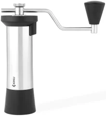 Manual coffee grinder with ergonomic handle by Kinu suitable for home use Manual coffee grinder with ergonomic handle by Kinu suitable for home use