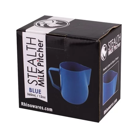 Rhinowares Teflonová konvička na mléko 360 ml modrá