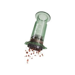 Le presse-café Aeropress Clear a un magnifique design vert épuré.