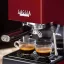 Red home single-boiler espresso machine Gaggia New Classic EVO.