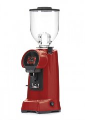 Red electric coffee grinder Eureka Helios 75.