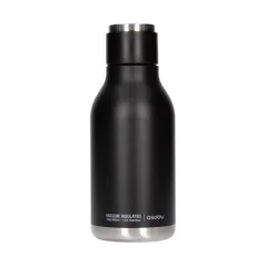 Schwarze Reiseflasche Asobu Urban Water Bottle mit einem Volumen von 460 ml, ideal zur Temperaturerhaltung von Getränken.