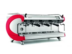 Máquina de café profesional roja Nuova Simonelli Aurelia Wave UX. Máquina de café profesional roja Nuova Simonelli Aurelia Wave UX.