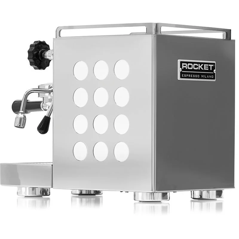 Kompaktowy biały domowy ekspres ciśnieniowy Rocket Espresso Appartamento z jedną dźwignią do przygotowywania espresso.
