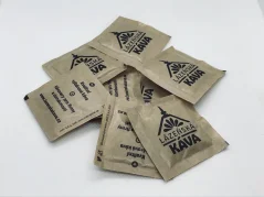 Paquets de sucre de canne avec logo.