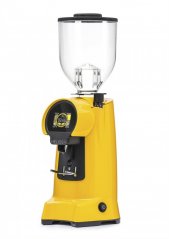 Žltý elektrický taliansky mlynček na espresso Eureka Helios 65.