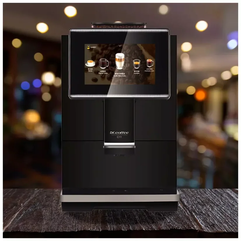Machine à café automatique professionnelle C11 avec une capacité de réservoir de café de 280 grammes.