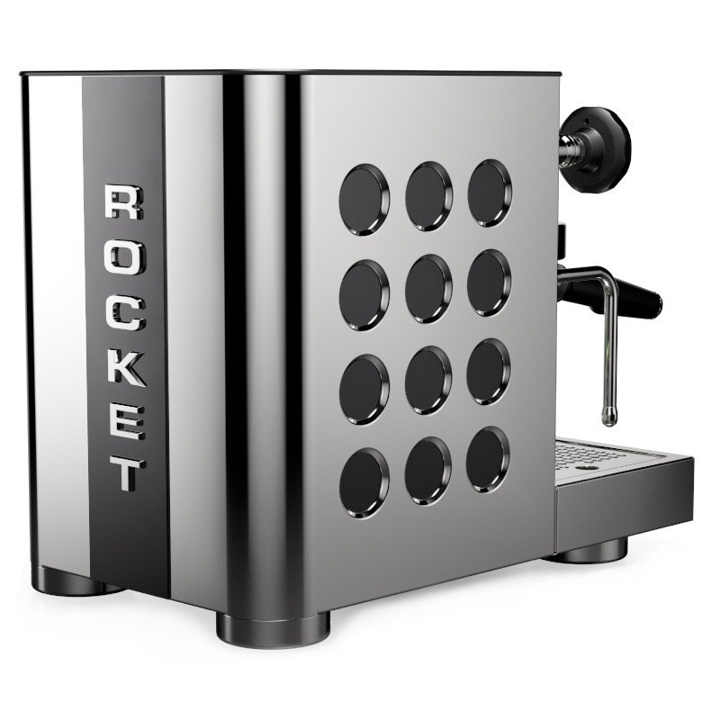 Espressor manual negru Rocket Espresso Appartamento TCA, vedere din spate.