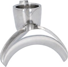 2-Coupe-Auslaaf mat Klick, Edelstol a Form vun engem duebele gebéiten Ausguss mat engem konesche Opsaz uewen. 2-Coupe-Auslaaf mat Klick, Edelstol a Form vun engem duebele gebéiten Ausguss mat engem konesche Opsaz uewen.