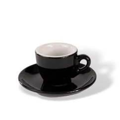 ClubHouse cup with saucer Rosa, 60 ml, black