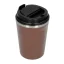 Asobu Cafe Compact brown thermos mug with a capacity of 380 ml and double-wall insulation keeps beverages warm for longer.