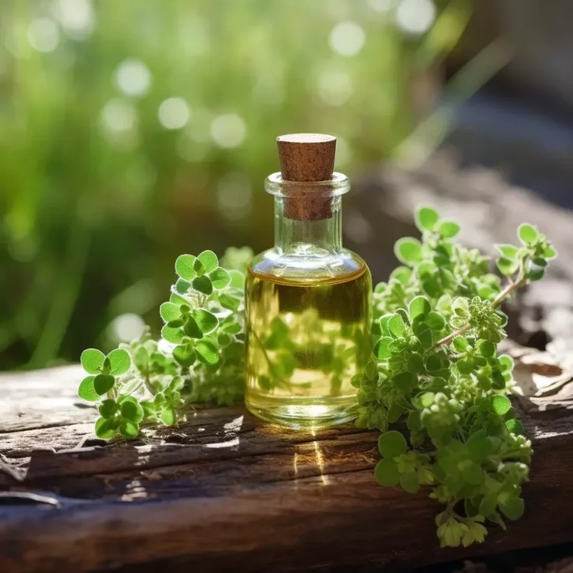 Huile essentielle d'Origan, 10 ml, 100% naturelle avec un parfum épicé.