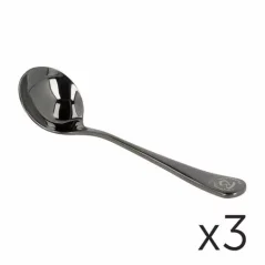 Ensemble de trois cuillères de cupping de Barista Space en couleur noire élégante, idéales pour la dégustation de café. Ensemble de trois cuillères de cupping de Barista Space en couleur noire élégante, idéales pour la dégustation de café.