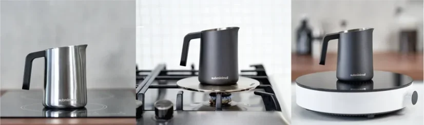 Subminimal pitcher on various heaters such as induction, gas, and electricity