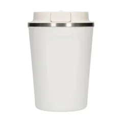 White Asobu Cafe Compact travel mug with a 380 ml capacity, ideal for traveling.