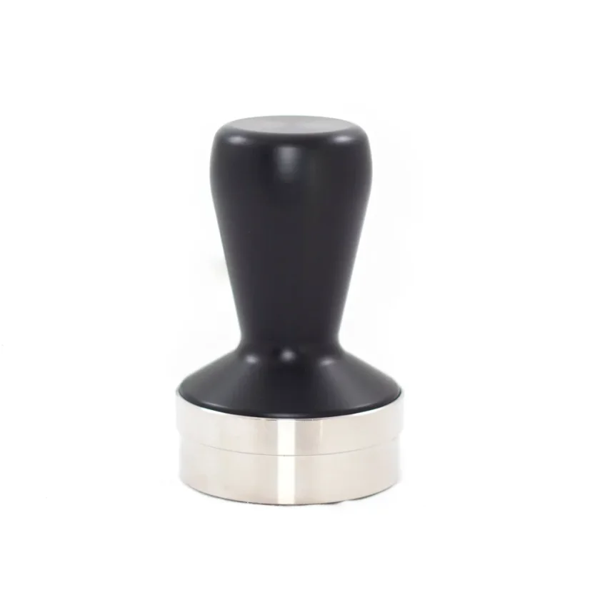 Handtamper für Kaffee in Schwarz, Größe 58,4 mm, ideal für die präzise Zubereitung von Espresso.
