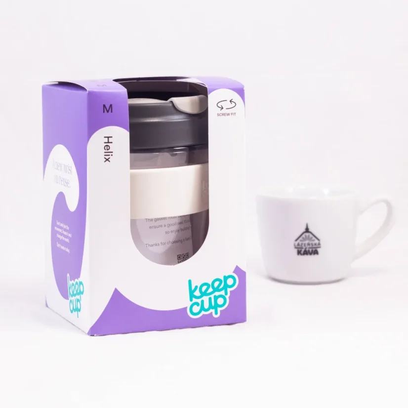 Kubek termiczny KeepCup Helix Original Qahwa M o pojemności 340 ml, odpowiedni do samochodu, idealny do podróży.