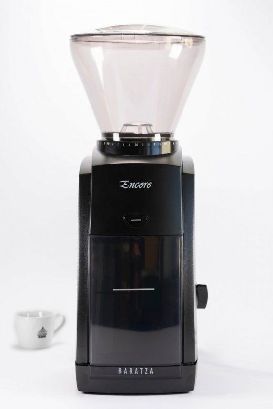 Front view of the Baratza Encore grinder.