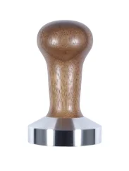 Tamper classique lourd en noyer avec base de 55 mm.