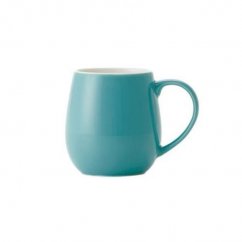 Tazza da caffè o da tè in porcellana Origami Aroma Barrel Cup di colore turchese.