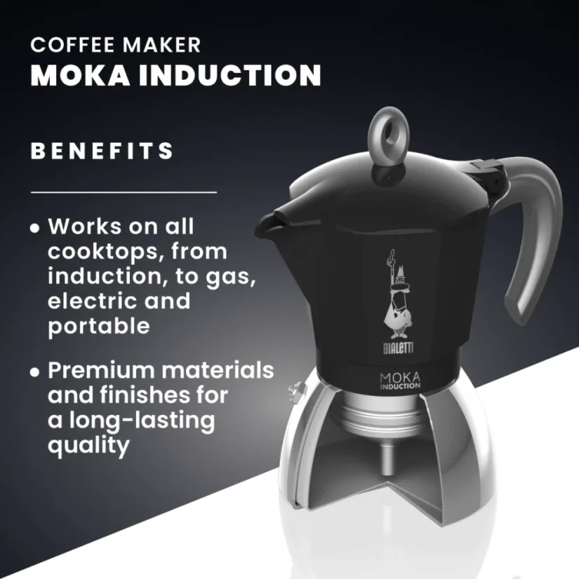 Rövid leírás és az előnyök, amit a Bialetti New Moka Induction kávéfőző használata kínál