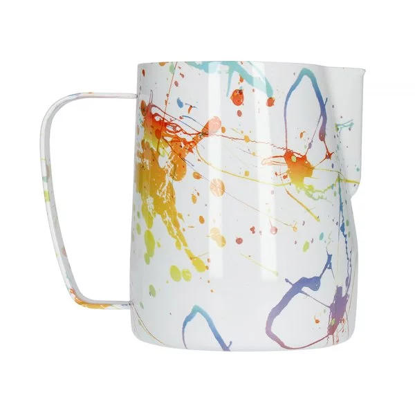 Pichet à lait Barista Space Splash de 600 ml en acier inoxydable, idéal pour la préparation de boissons à base de café au lait.