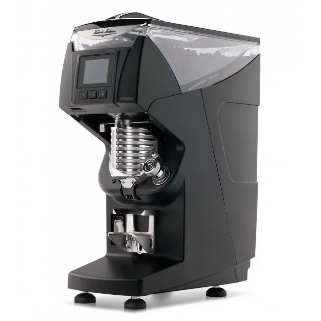 Profesionálny espressový mlynček GX85V v čiernej farbe, ideálny na použitie v cukrárňach.