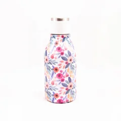 Asobu Urban Water Bottle Floral insulated mug with a capacity of 460 ml, ideal for travel.