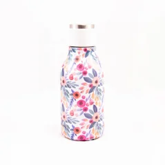 Gourde Asobu Urban motif floral avec un volume de 460 ml, idéale pour voyager.