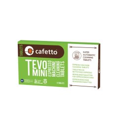 Reinigungstabletten Tevo Mini in einer Verpackung mit 8 Stück.