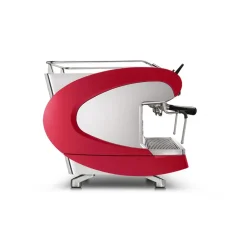 Máquina de café profesional de palanca Nuova Simonelli Aurelia Wave T3 2GR en color rojo con bomba rotativa.