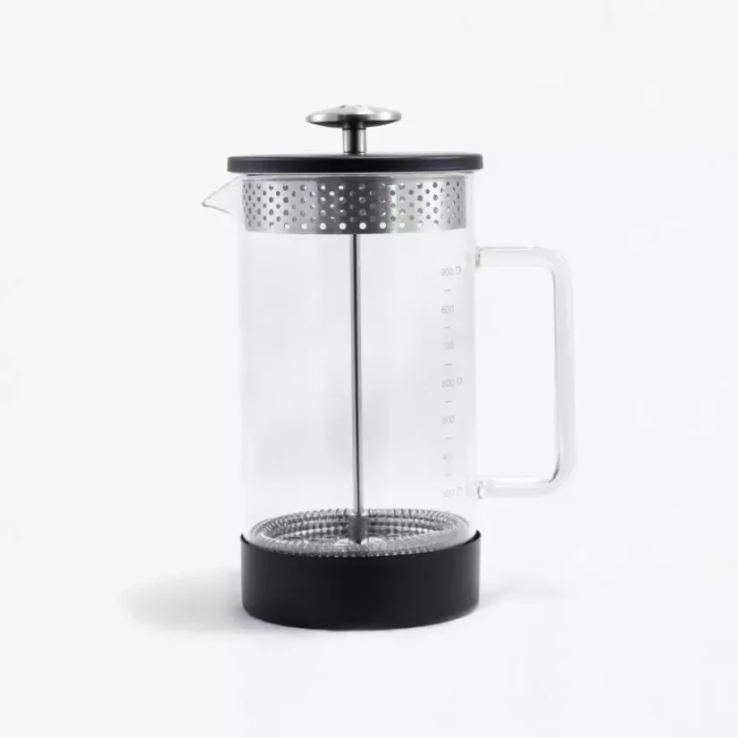 Black Barista & Co Core French press with a 1000 ml capacity, ideal for brewing delicious coffee.