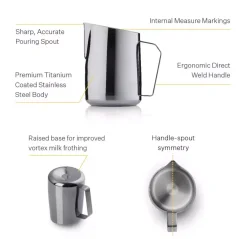 Barista & Co Dial In Milk Pitcher 600 ml black