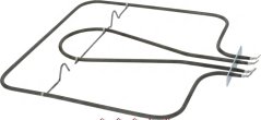 Gewonnent ënneschten Heizelement op enger Metall-Montageplack mat dräi Uschlosspins.