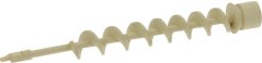 Pulverbehälter-Wuerm, nei Versioun, beige Plastik-Schneckendeel mat enger Well. Pulverbehälter-Wuerm, nei Versioun, beige Plastik-Schneckendeel mat enger Well.