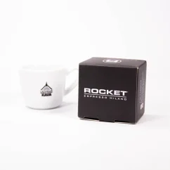 Rocket Espresso Verteiler und Tamper für die Espresso-Zubereitung mit Hülle.