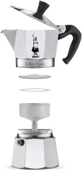 Bialetti Moka Express coffee maker for 3 cups, disassembled Bialetti Moka Express coffee maker for 3 cups, disassembled