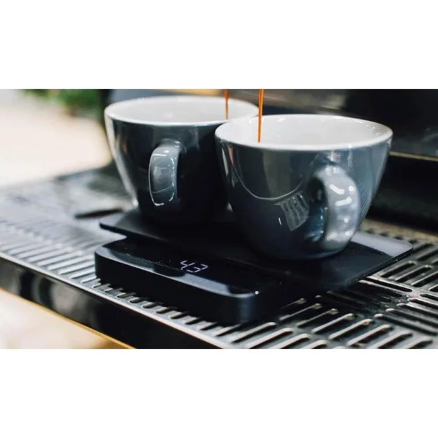 Plate for Acaia Lunar barista scale during espresso preparation